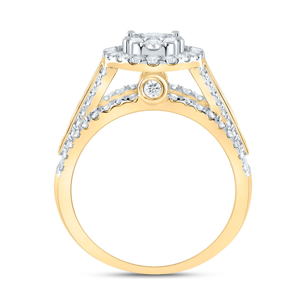 1 3/4Ctw-Dia Cn Oval Single Halo Bridal Ring (6.75 grams)