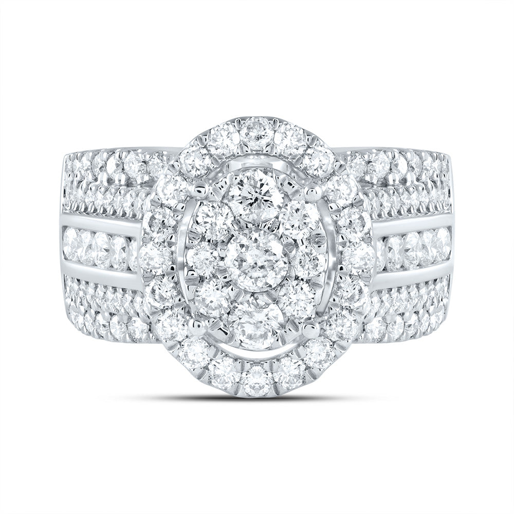1 3/4Ctw-Dia Cn Oval Single Halo Bridal Ring (7.11 grams)
