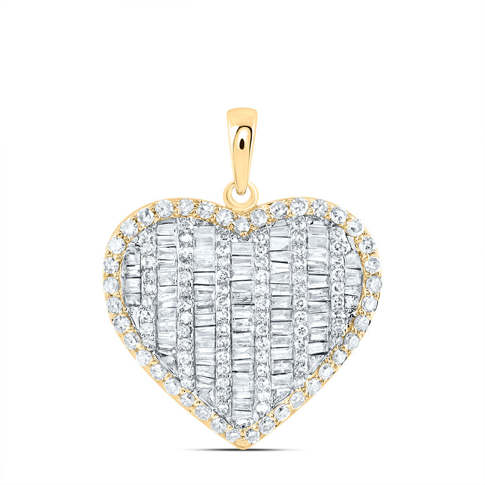 7/8Ctw-Nat Dia Nk Fashion Heart Pendant (3.084 grams)