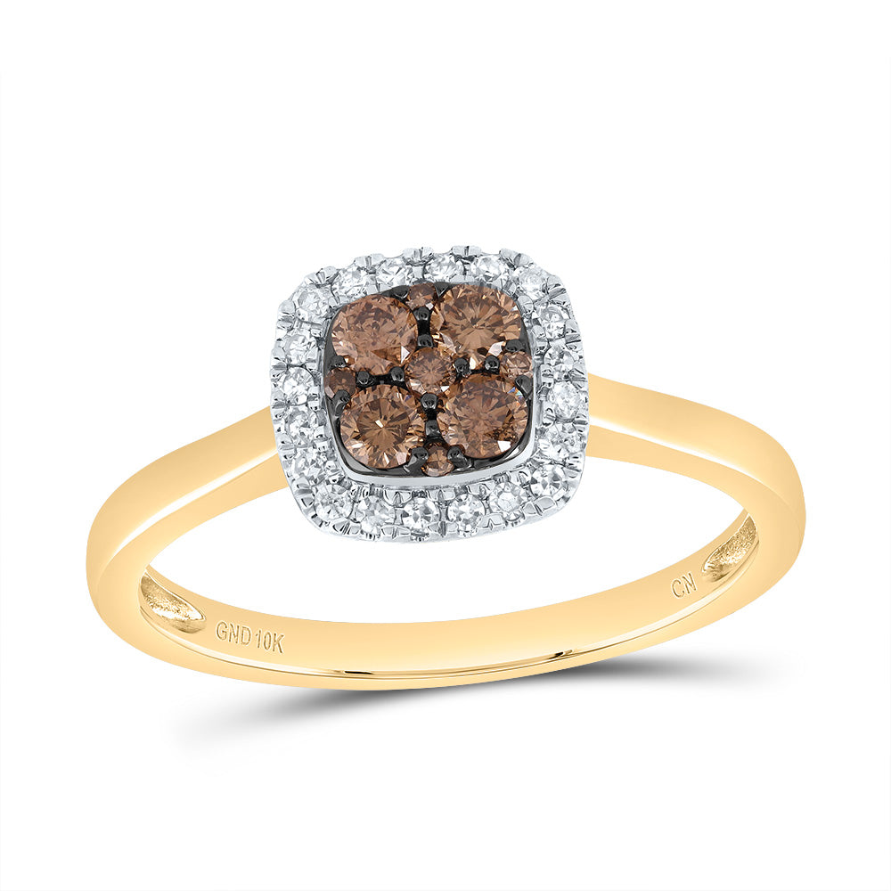 1/3Ctw-Dia Cn Cognac Natural Cushion Ring (1.97 grams)