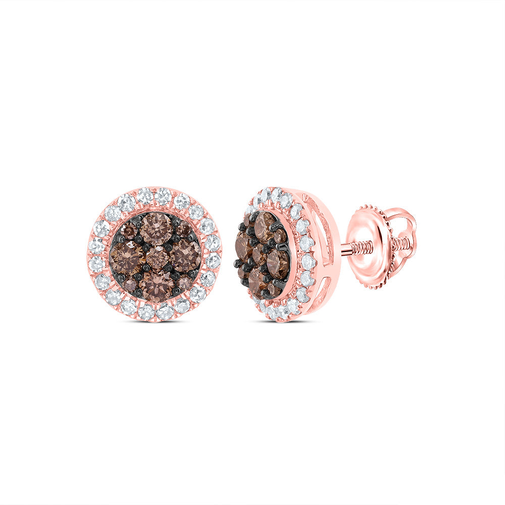 1/2Ctw-Dia Cn Cognac Natural Round Stud Earring