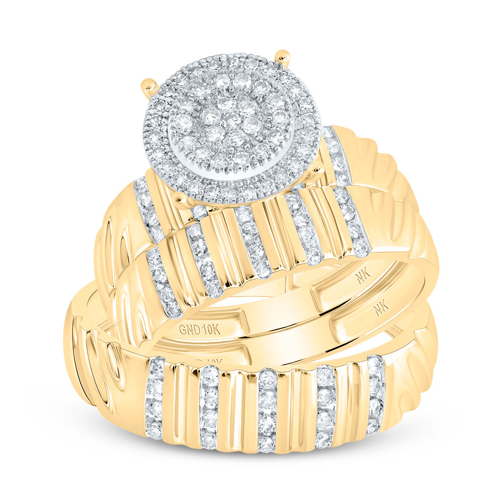 1/2Ctw-Diamond Round Trio Set (5.01 grams)