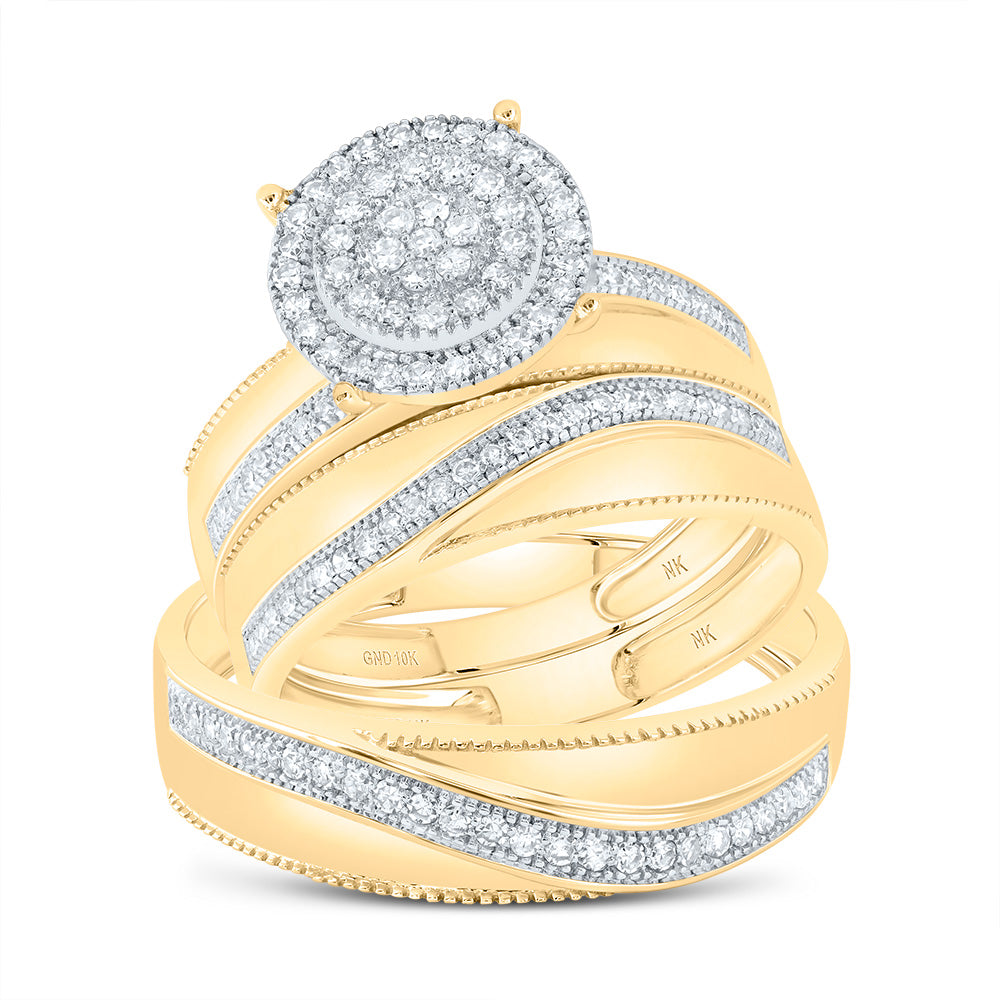 5/8Ctw-Diamond Round Trio Set (5.2 grams)