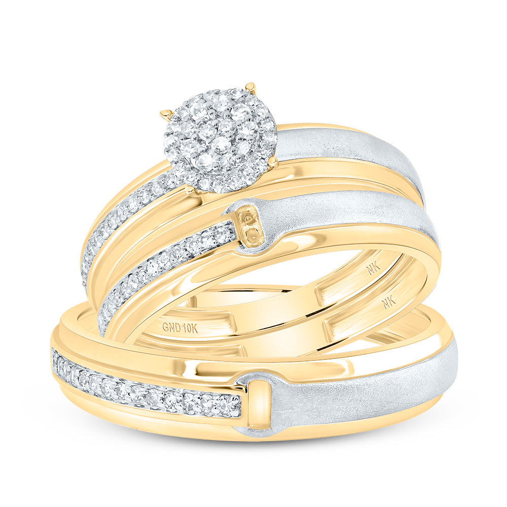 1/4Ctw-Diamond Round Trio Set (3.74 grams)