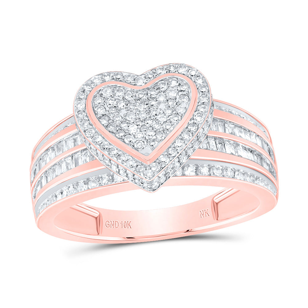 5/8Ctw-Nat Dia Nk Fashion Heart Ring (3.82 grams)