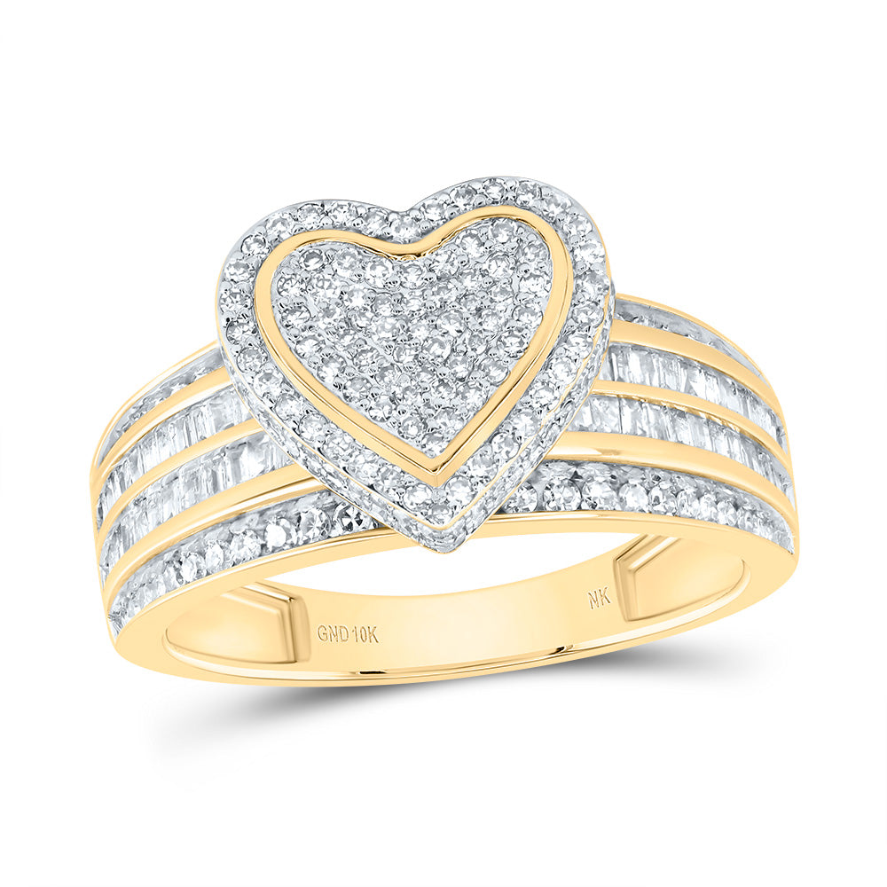 7/8Ctw-Nat Dia Nk Fashion Heart Ring (4.33 grams)