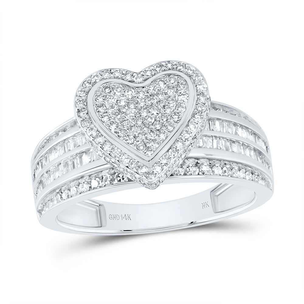 7/8Ctw-Nat Dia Nk Fashion Heart Ring (5.02 grams)