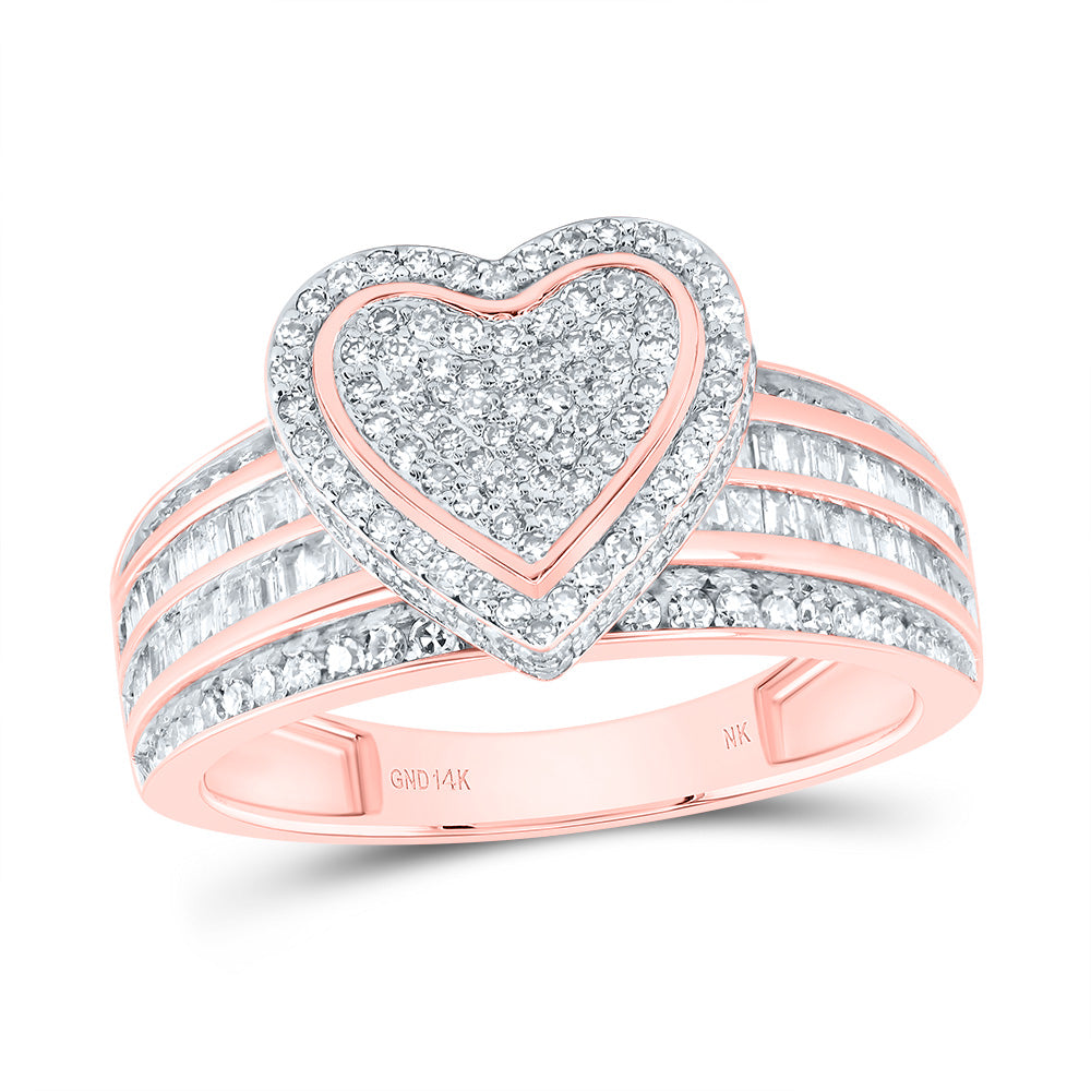 7/8Ctw-Nat Dia Nk Fashion Heart Ring (5.25 grams)