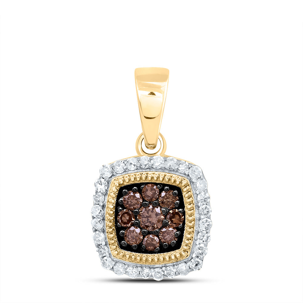 1/4Ctw-Dia P1 Gift Cognac Natural Cushion Pendant (0.934 grams)