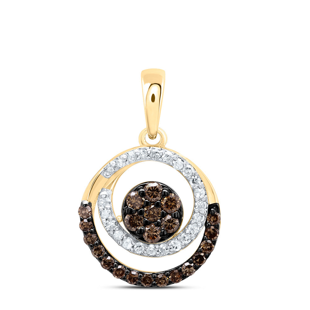 1/3Ctw-Dia P1 Gift Cognac Natural Round Pendant (0.977 grams)