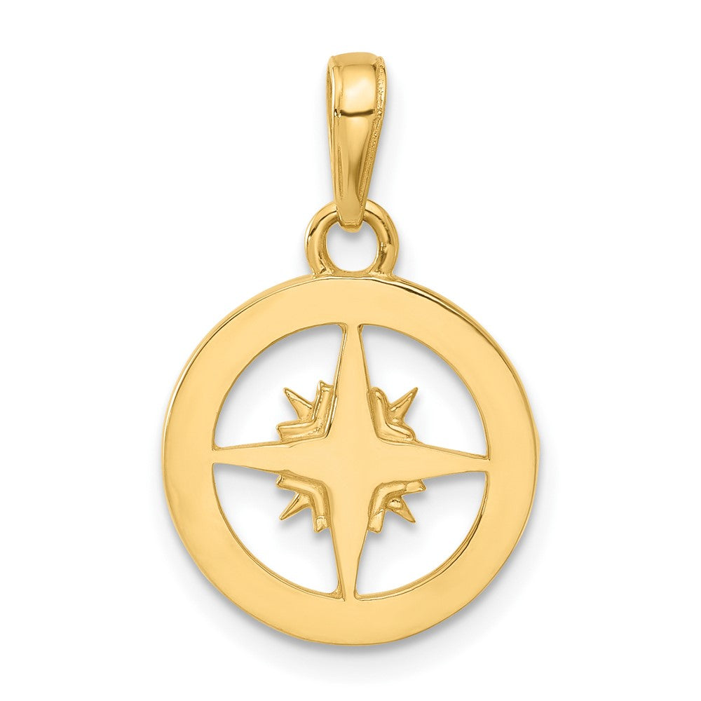14k Yellow & Rhodium 14.8 mm D/C Compass Pendant (2.09 grams)