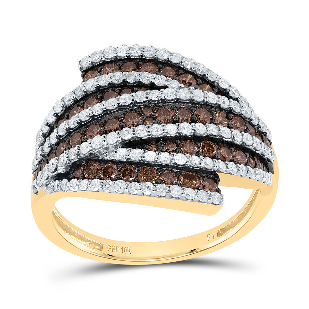 1 1/4Ctw-Dia P1 Gift Cognac Natural Ladies Ring (3.54 grams)