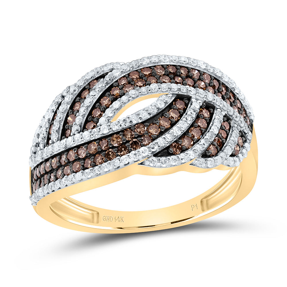 3/4Ctw-Nat Dia P1 Gift Cognac Natural Ladies Ring (3.86 grams)