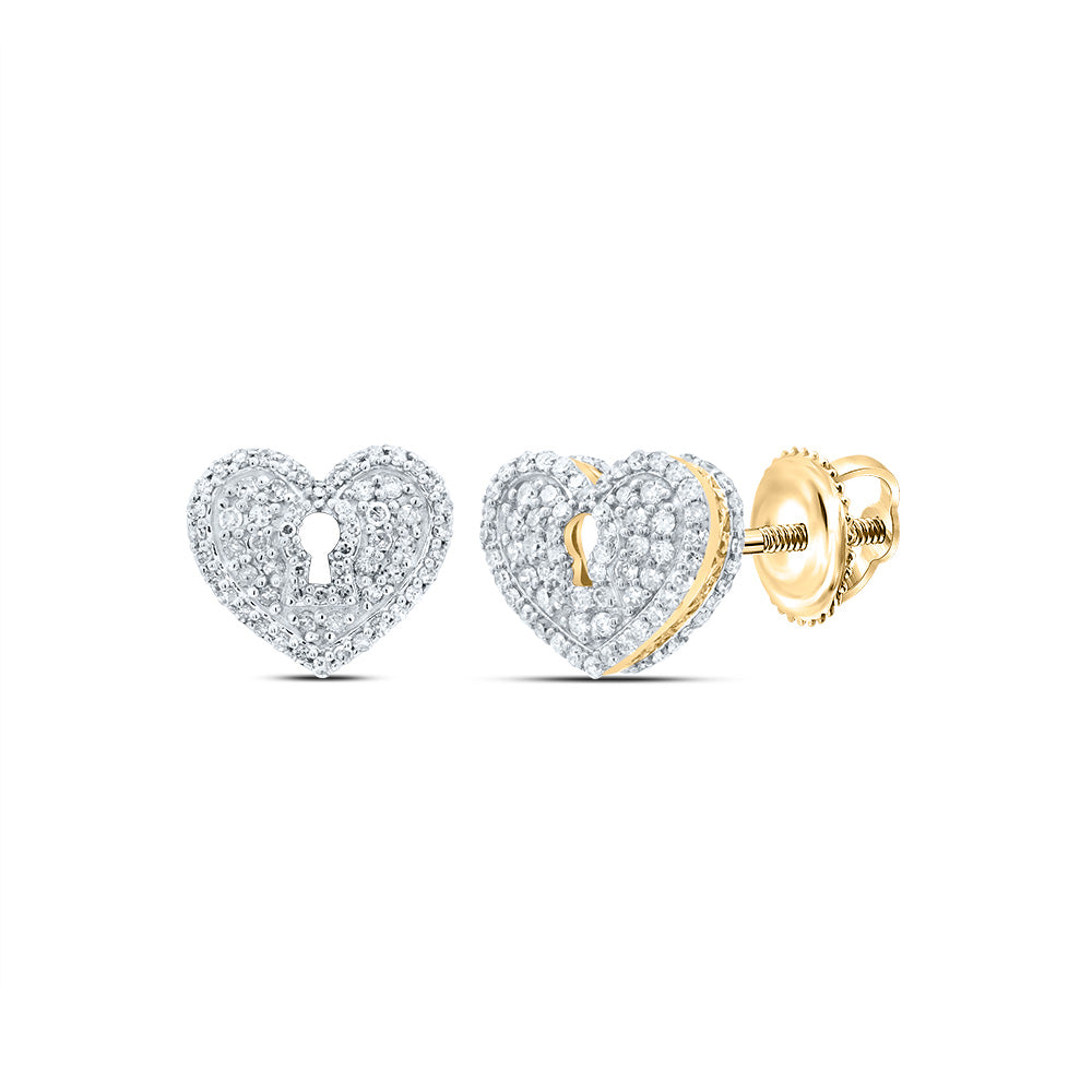 1/2Ctw-Nat Diamond Gift Heart Stud Earring