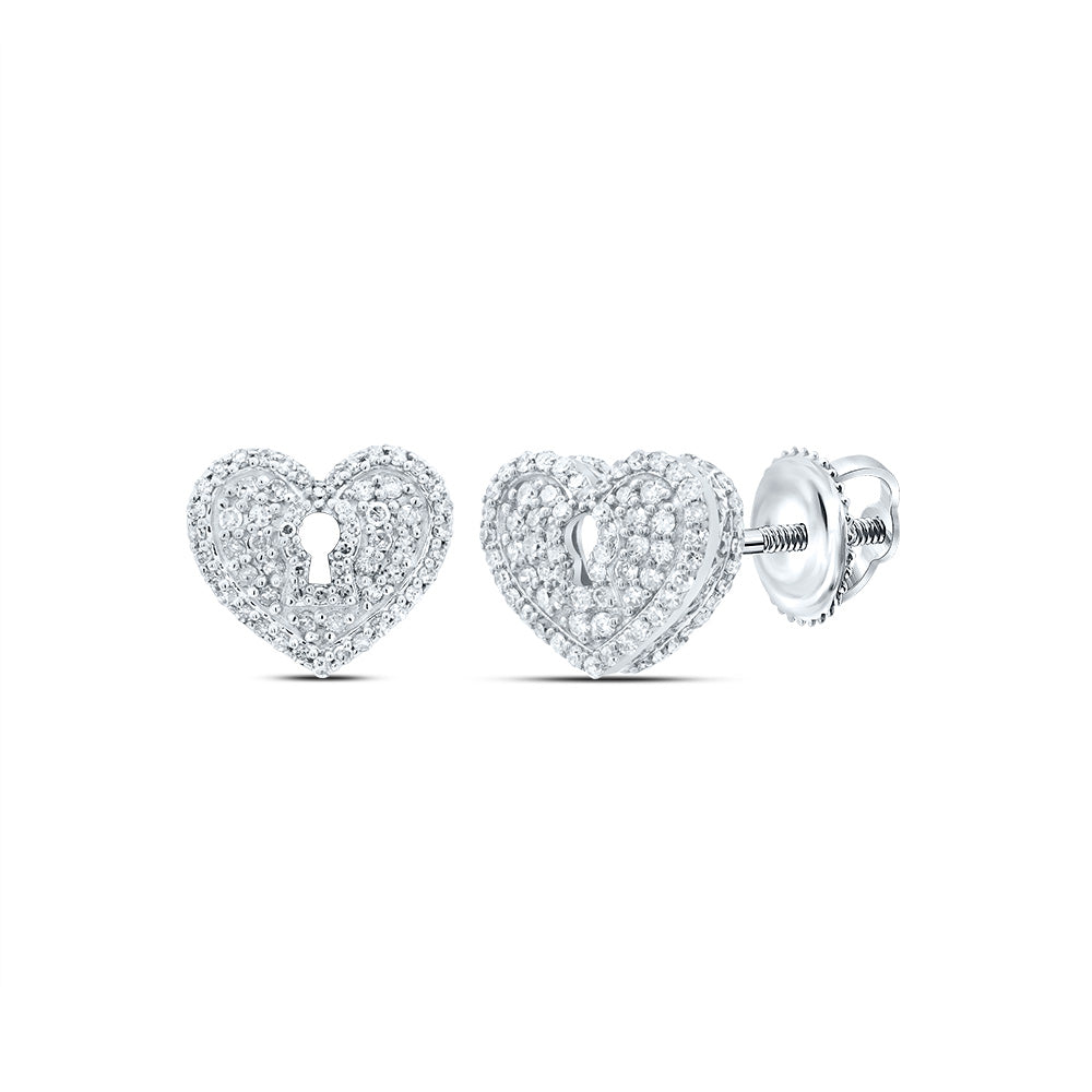 1/2Ctw-Nat Diamond Gift Heart Stud Earring