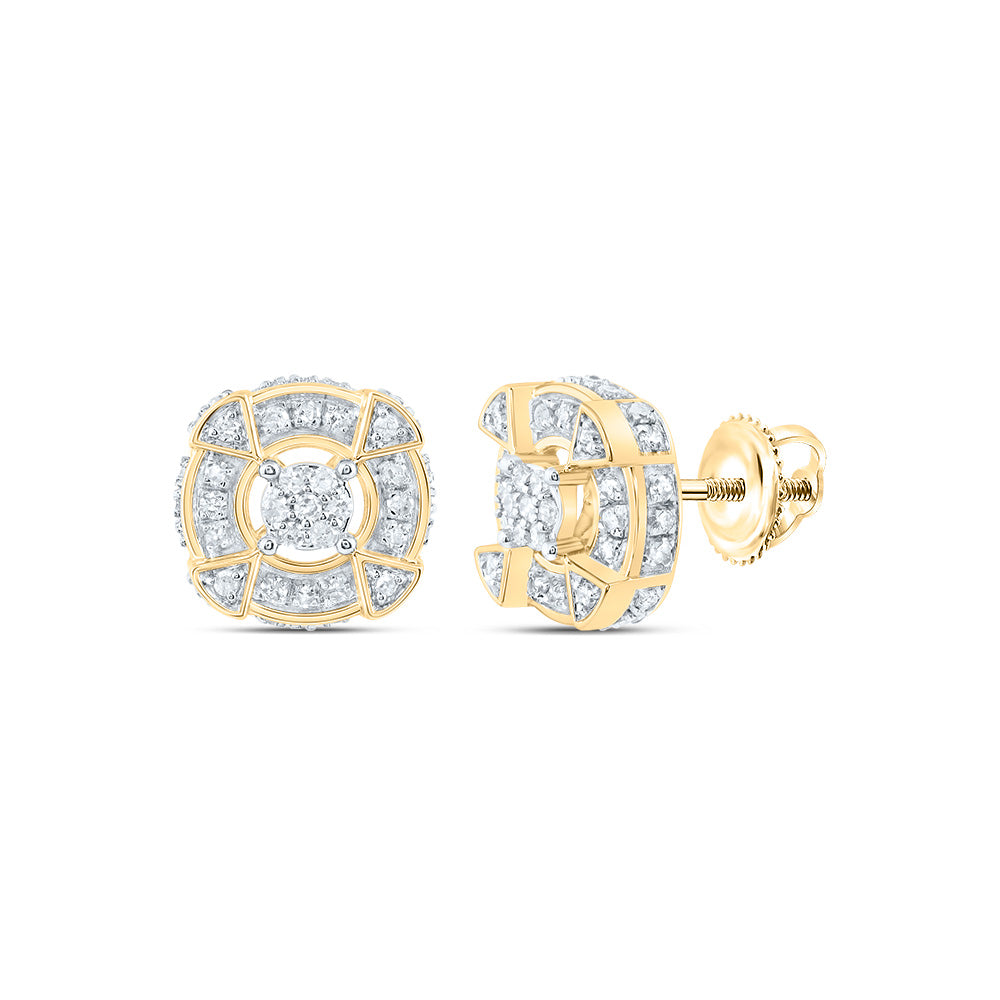 3/8Ctw-Dia P1 Round Mens Stud Earring