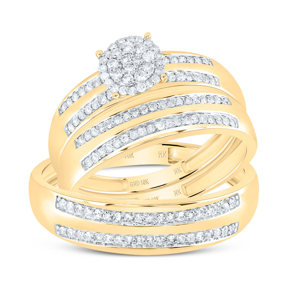 1/2Ctw-Nat Diamond Round Trio Set (3.79 grams)