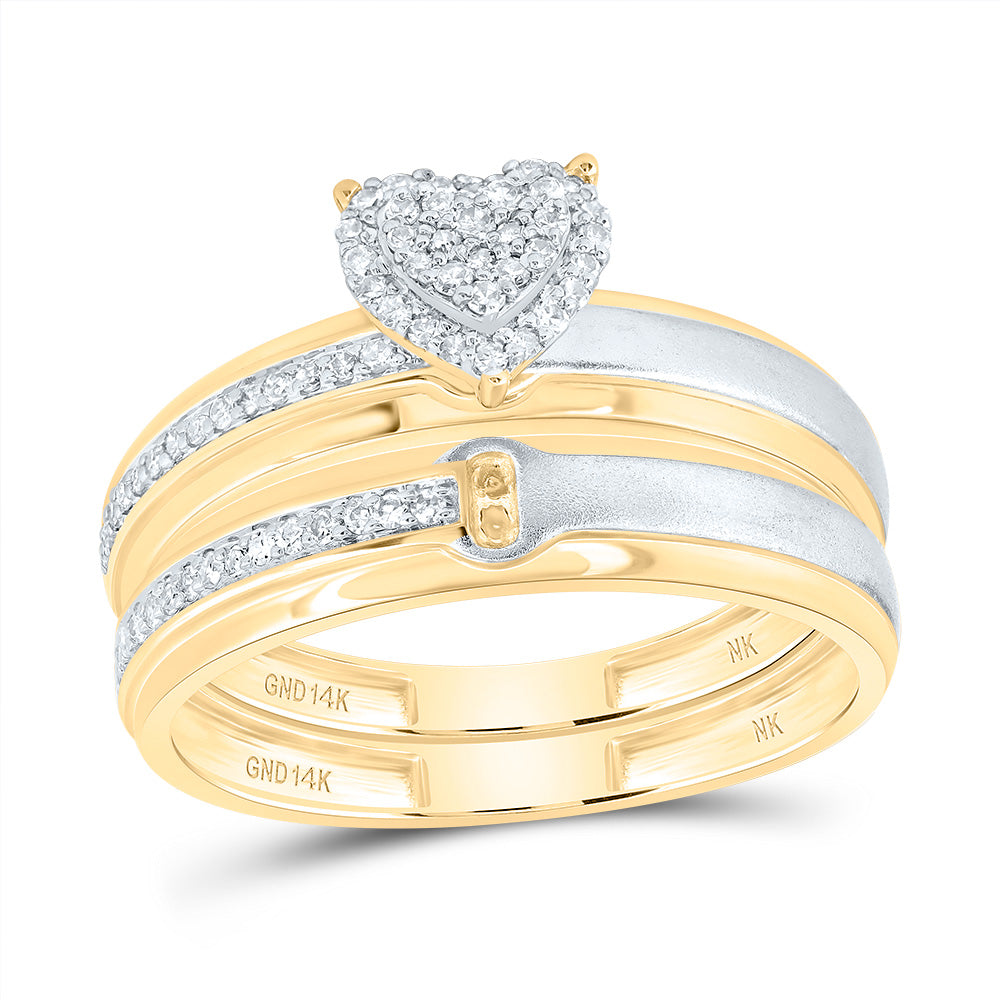 1/4Ctw-Nat Diamond Heart Trio Set (4.11 grams)