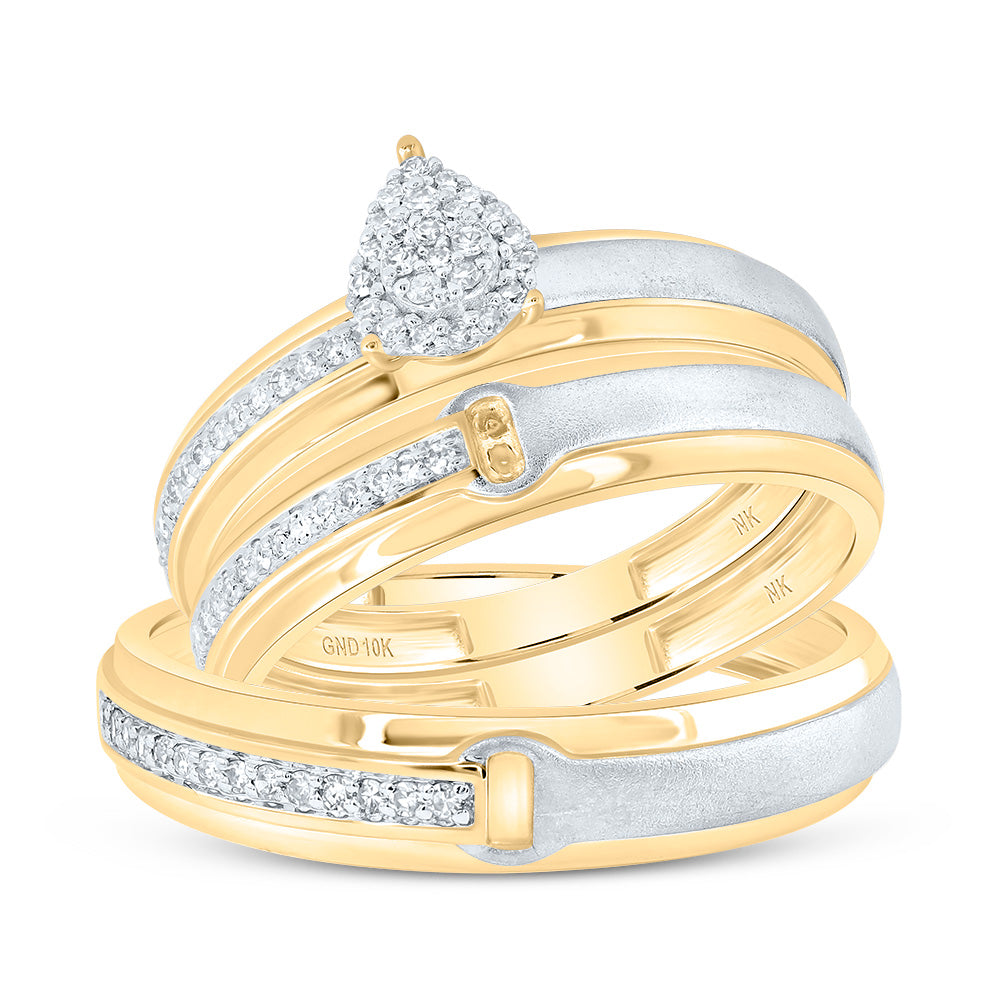 1/4Ctw-Dia Nk Pear Trio Set (3.78 grams)