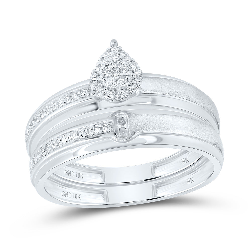 1/4Ctw-Dia Nk Pear Trio Set (3.73 grams)