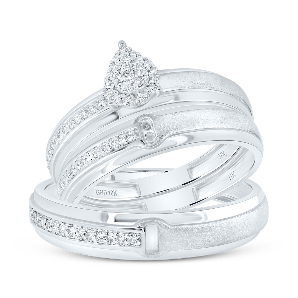 1/4Ctw-Dia Nk Pear Trio Set (3.73 grams)