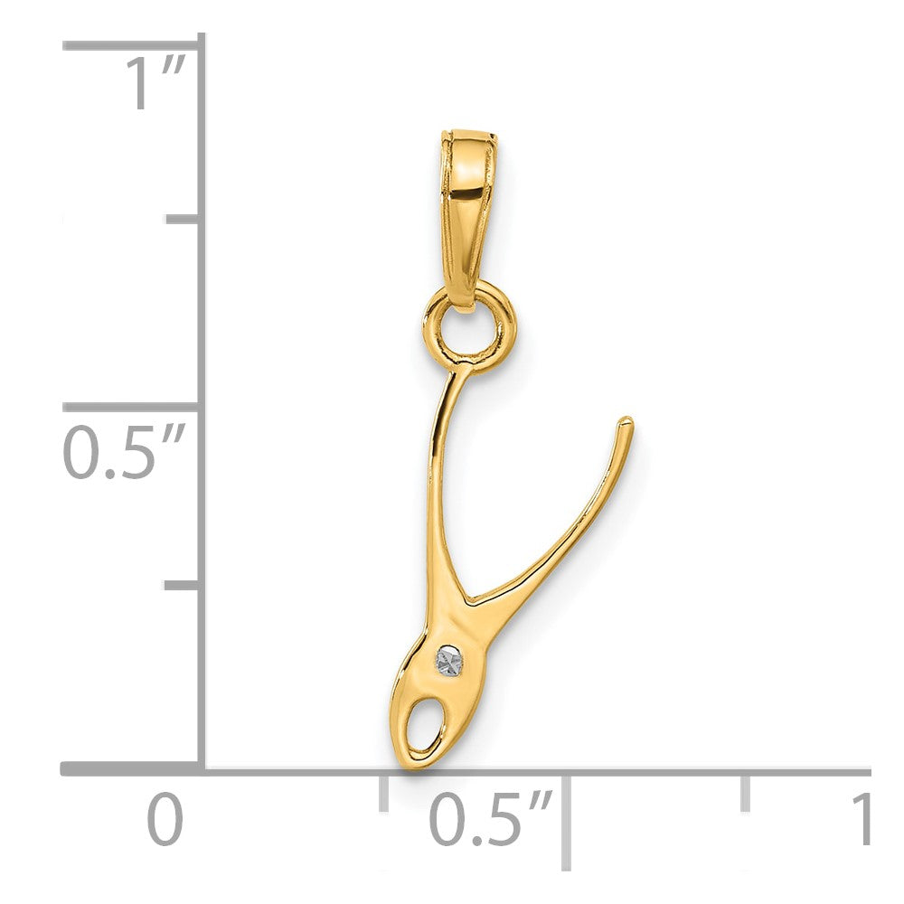 14k Yellow & Rhodium 7.8 mm D/C 3D Pliers Pendant (0.41 grams)
