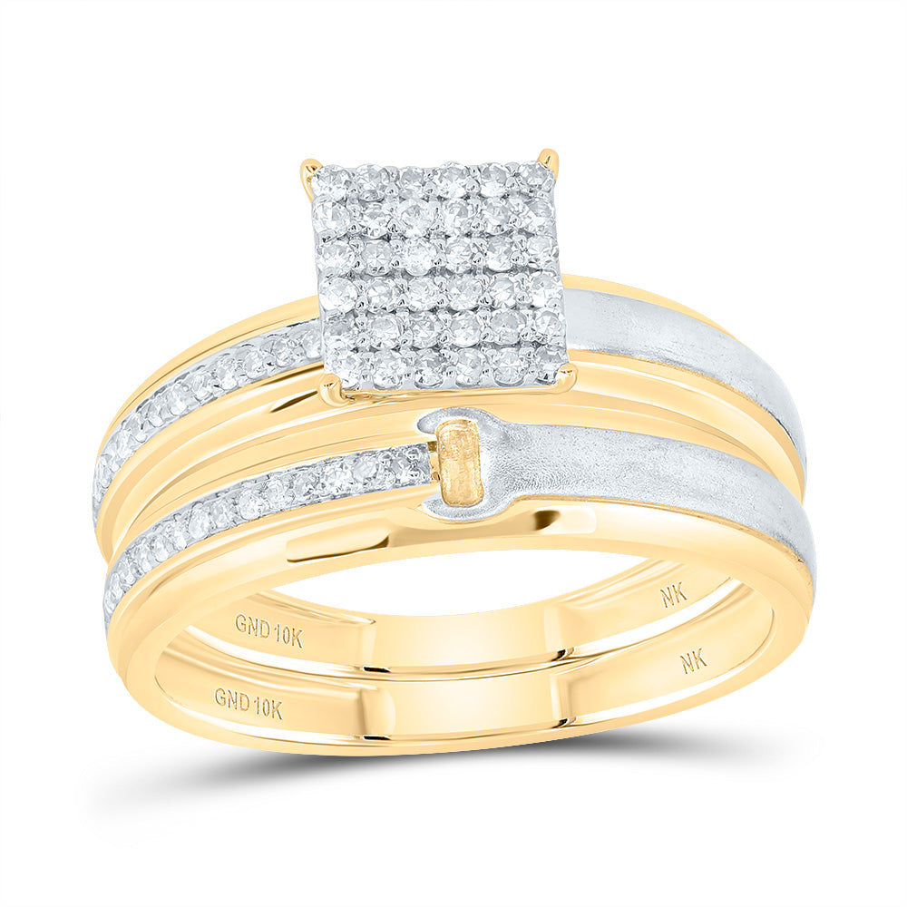1/3Ctw-Dia Nk Square Trio Set (3.67 grams)