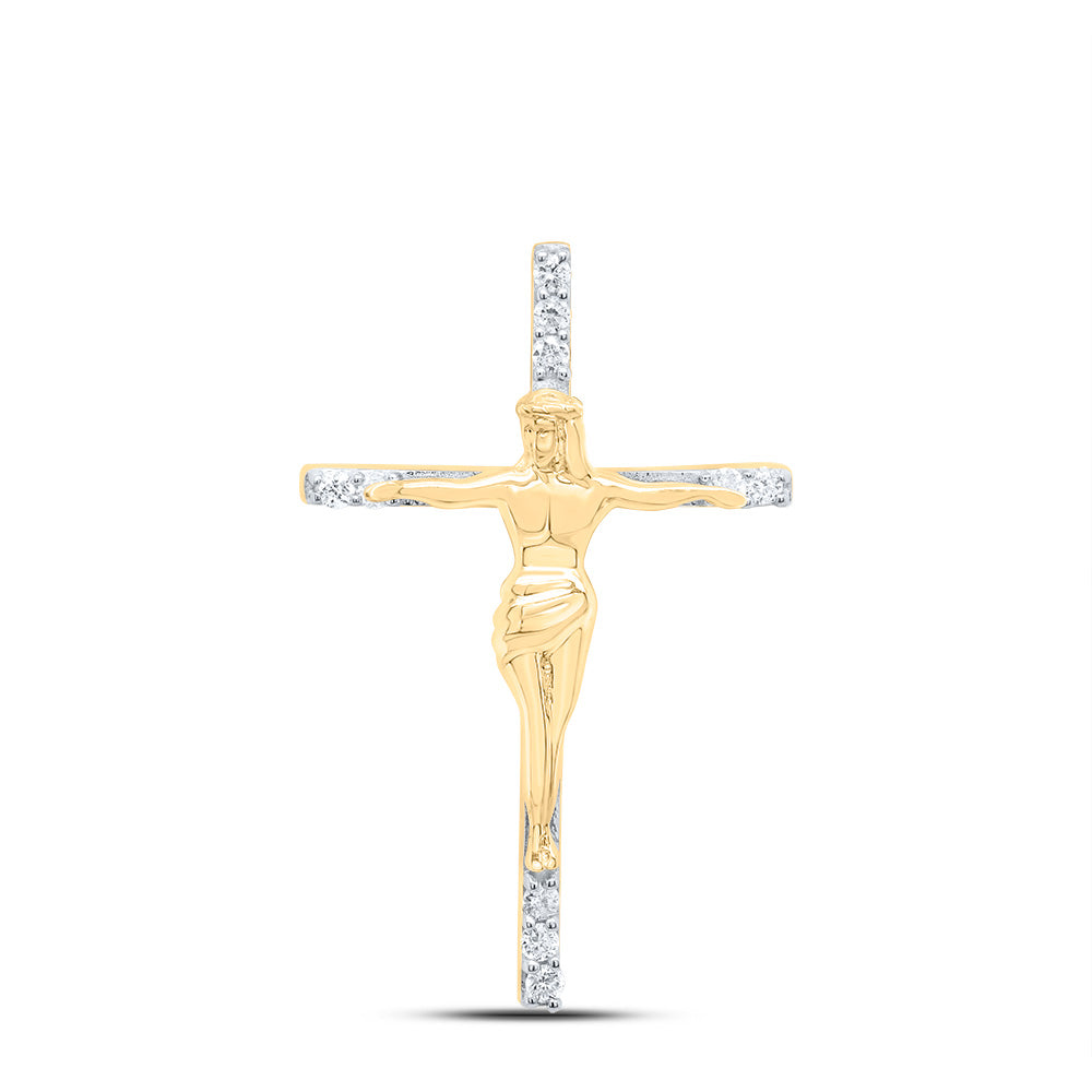 1/10Ctw-Dia P1 Gift Jesus Cross Pendant (1.59 grams)