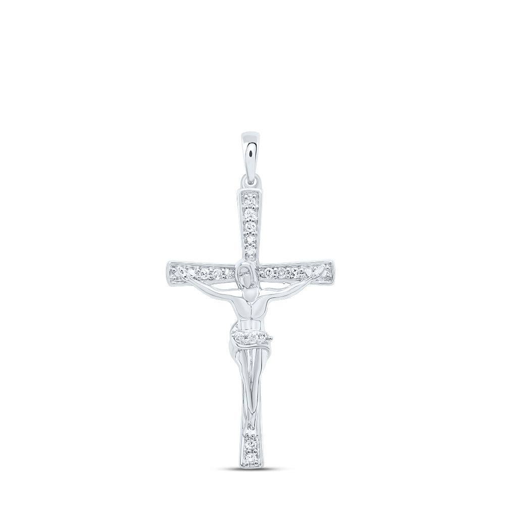 1/10Ctw-Dia P1 Gift Jesus Cross Pendant (1.59 grams)
