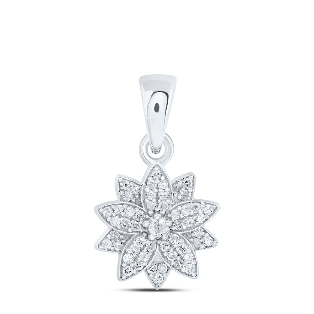 1/8Ctw-Dia P1 Gift Flower Pendant (0.97 grams)