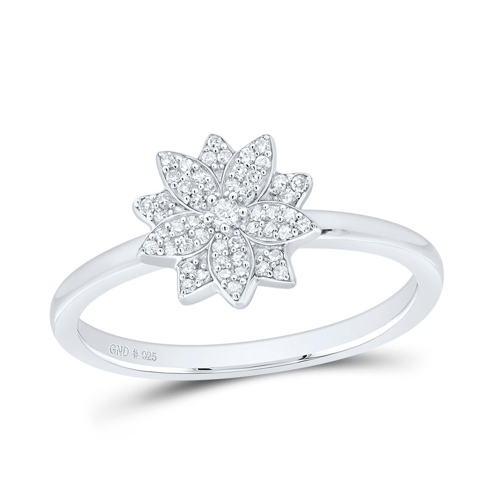 1/8Ctw-Diamond Gift Flower Ring (2.14 grams)