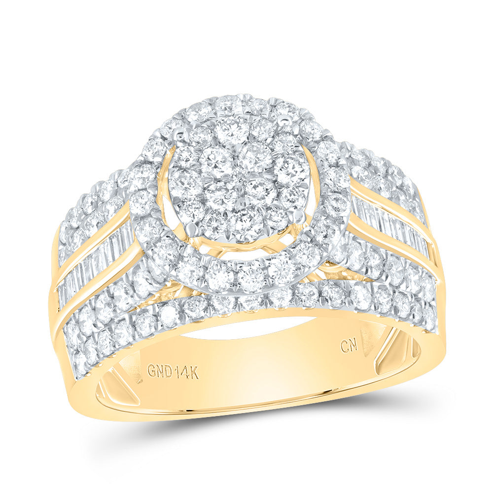 1 1/2Ctw-Dia Cn Round Single Halo Bridal Ring (6.9 grams)