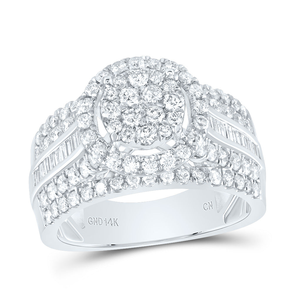1 1/2Ctw-Dia Cn Round Single Halo Bridal Ring (7.13 grams)
