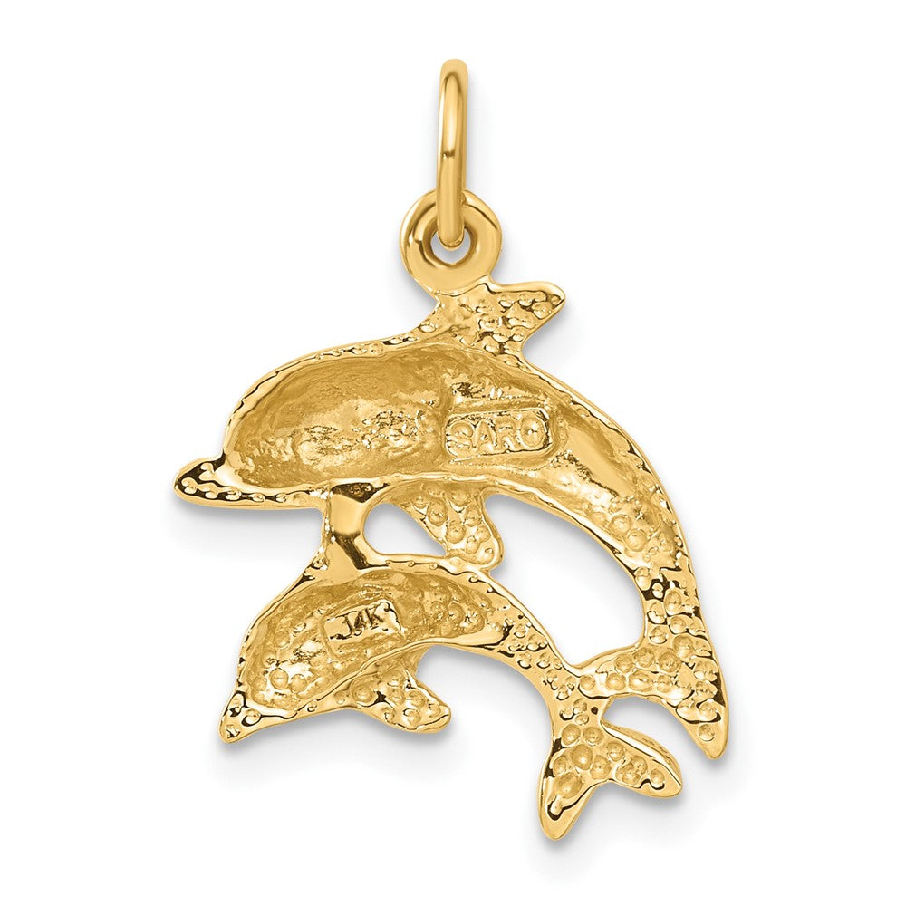 14k Yellow Gold 17 mm Dolphin Charm (1.81 grams)