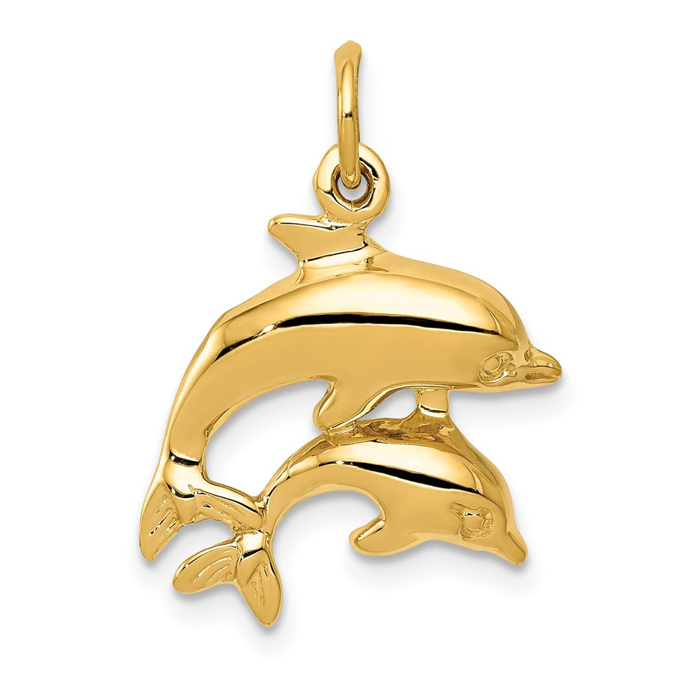14k Yellow Gold 17 mm Dolphin Charm (1.81 grams)