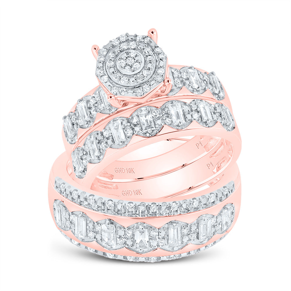 3/4Ctw-Diamond Round Trio Ring (6.55 grams)