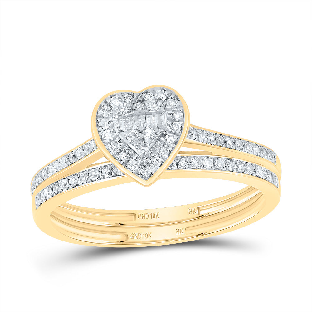 1/3Ctw-Nat Diamond Fashion Heart Bridal Set (2.25 grams)