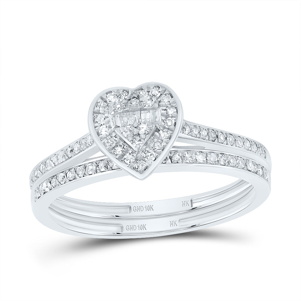 1/3Ctw-Nat Diamond Fashion Heart Bridal Set (2.35 grams)