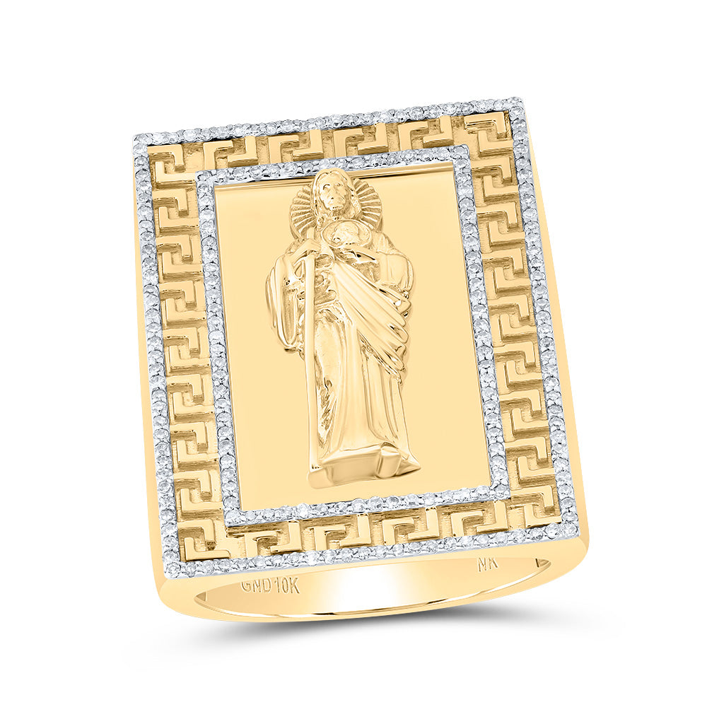 1/2Ctw Nk Nat Dia St. Jude Mens Ring (1.25 Inches Version) (25.26 grams)