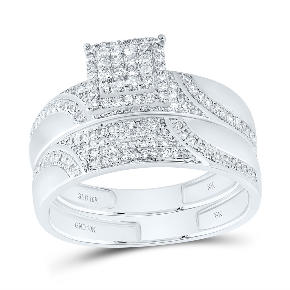 3/4Ctw-Diamond Square Trio Set (4.63 grams)
