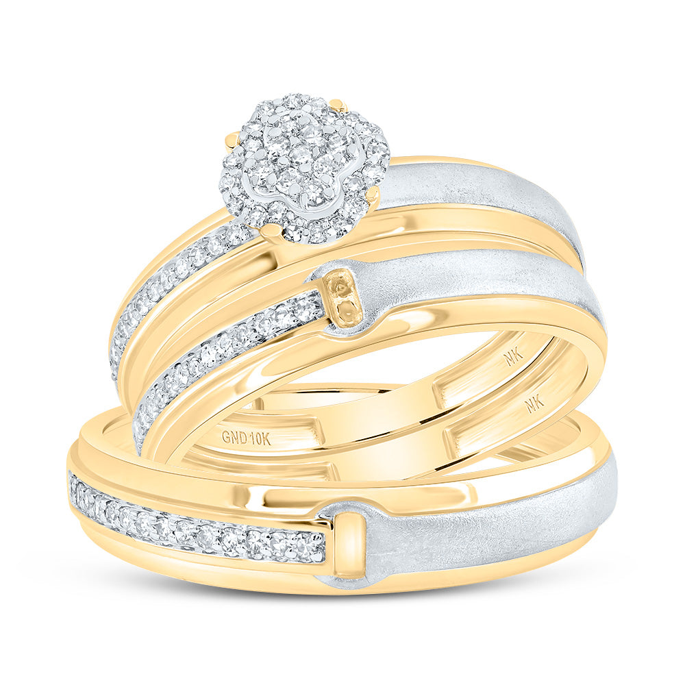 1/3Ctw-Diamond Clover Trio Set (3.91 grams)