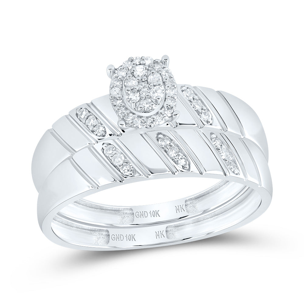 1/5Ctw-Diamond Oval Trio Set (3.98 grams)