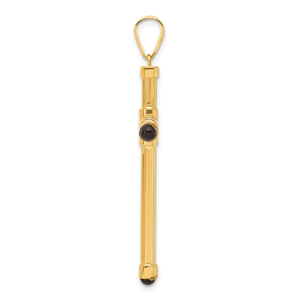 14k Yellow Gold 28.4 mm Polished with Black Onyx Cross Pendant (2.65 grams)