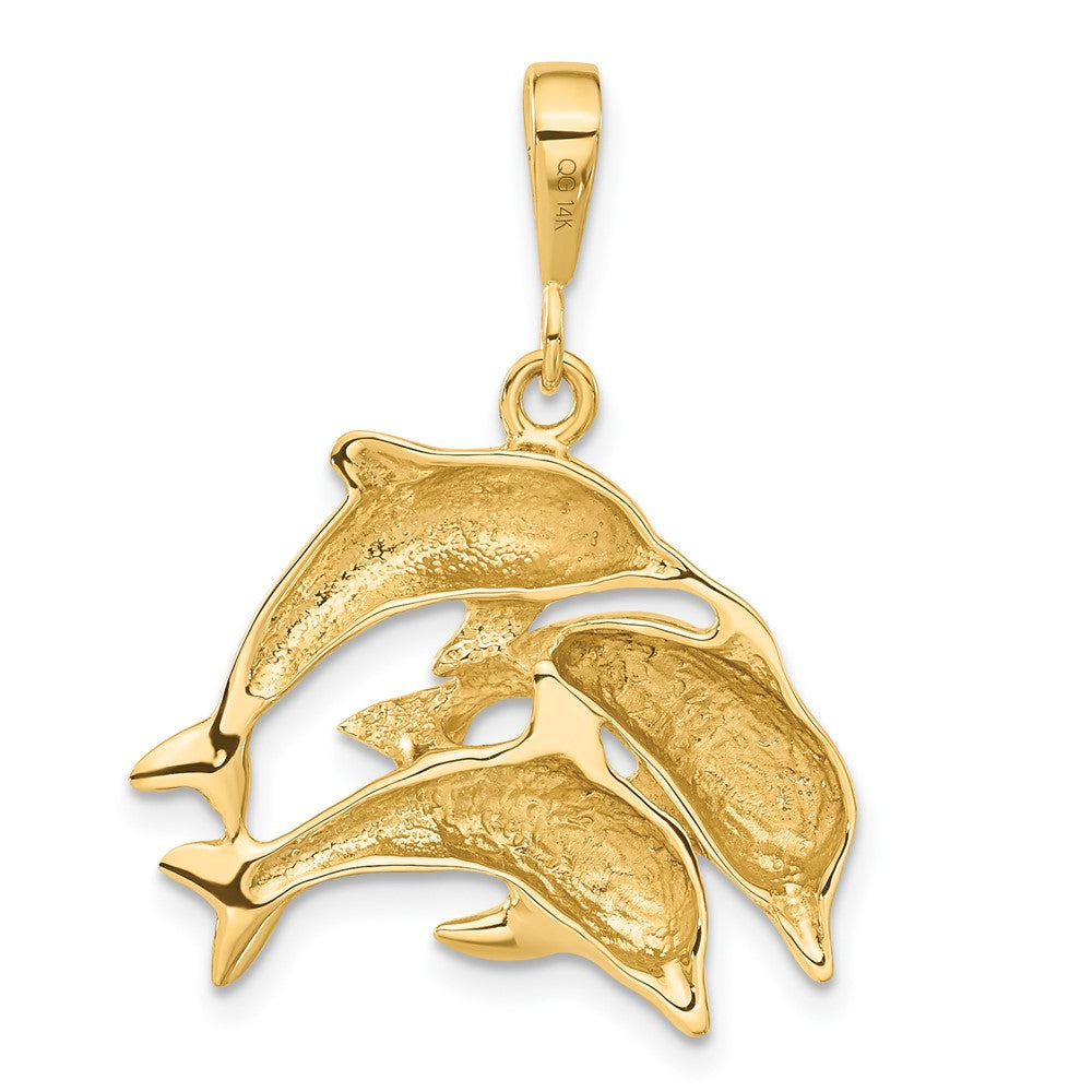 14k Yellow Gold 23 mm Dolphin Charm (3.19 grams)