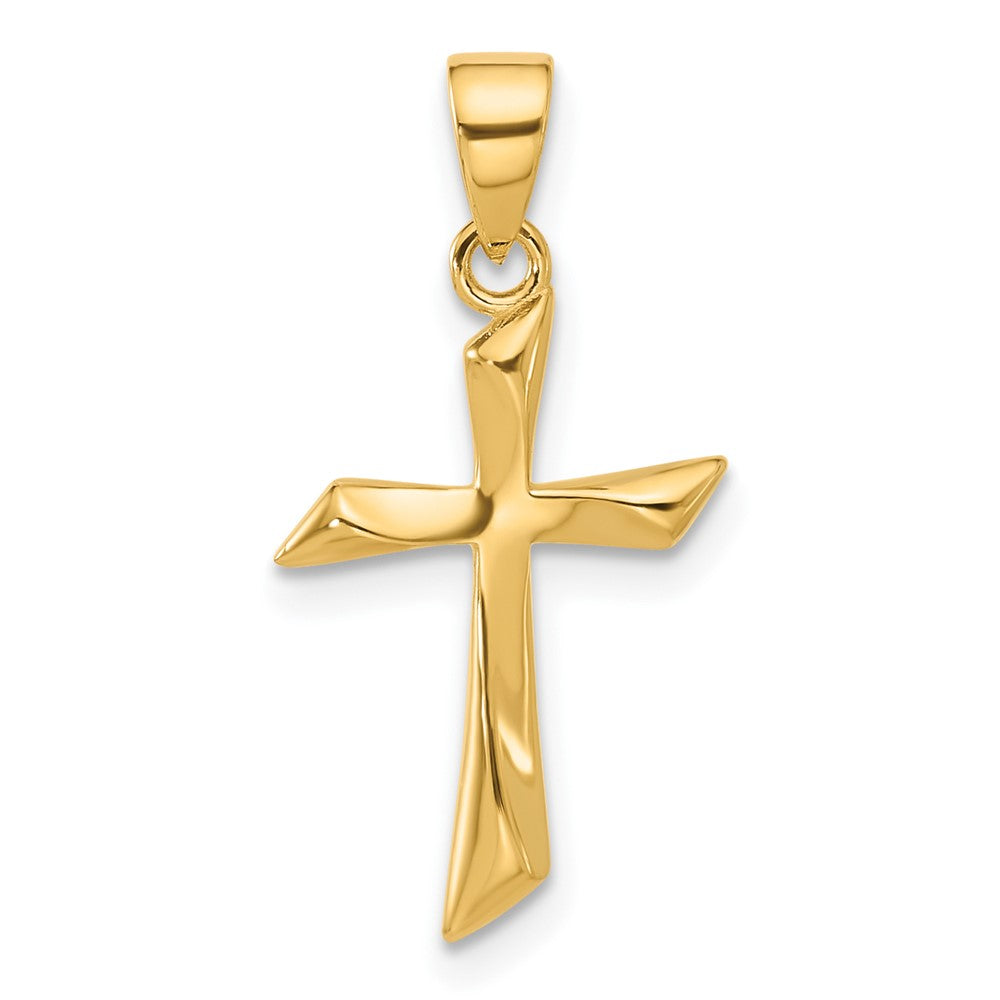 14k Yellow Gold 12.4 mm Polished Cross Pendant (0.63 grams)