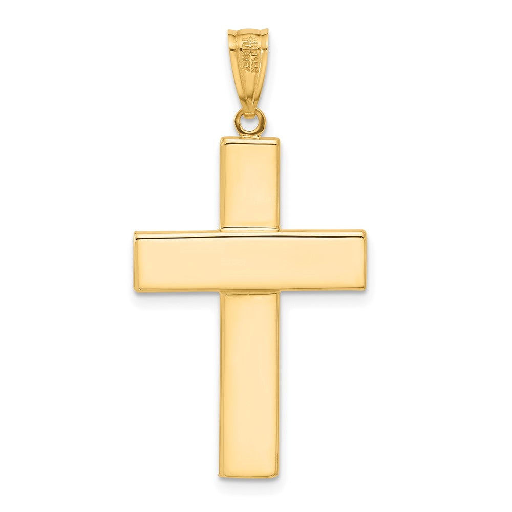 14k Two-tone 19.6 mm Two-tone Polished and Textured Jesus Crucifix Pendant (1.83 grams)