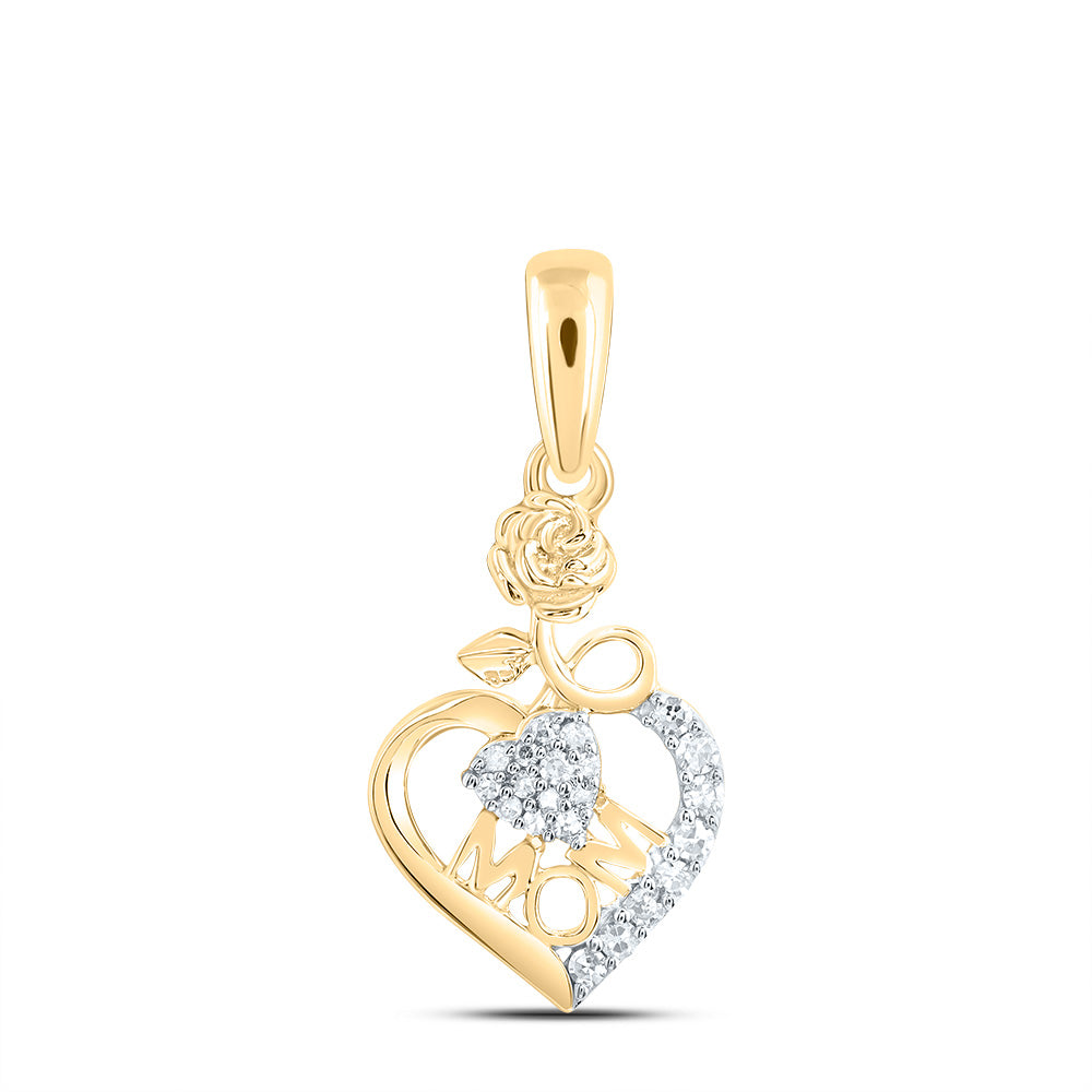 1/12Ctw-Nat Dia Nk Gift Mom Heart Pendant (0.65 grams)