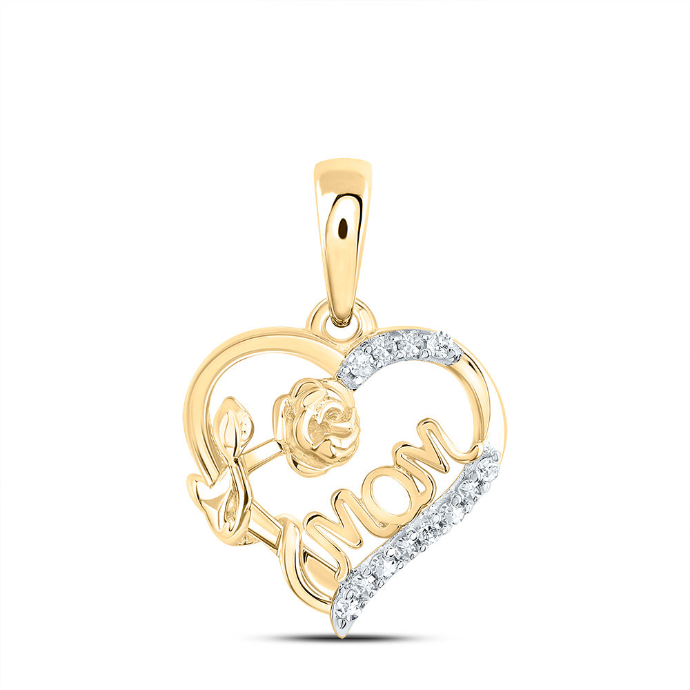 1/20Ctw-Nat Dia Nk Gift Mom Heart Pendant (0.791 grams)