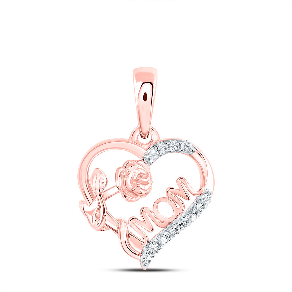 1/20Ctw-Nat Dia Nk Gift Mom Heart Pendant (0.791 grams)