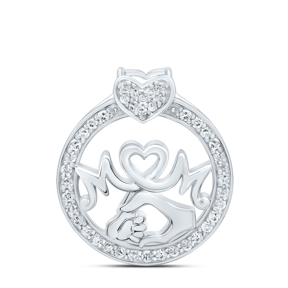 1/6Ctw-Nat Dia P1 Gift Mom Heart Pendant (1.5 grams)